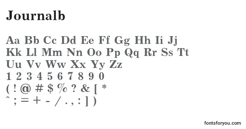 Journalb-fontti – aakkoset, numerot, erikoismerkit