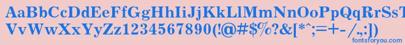 フォントJournalb – ピンクの背景に青い文字