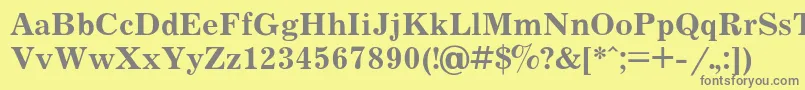 フォントJournalb – 黄色の背景に灰色の文字