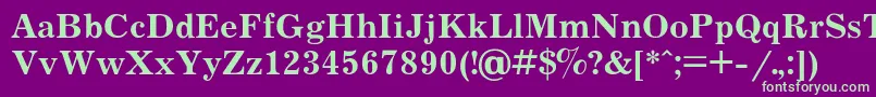 Journalb Font – Green Fonts on Purple Background