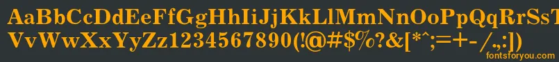 フォントJournalb – 黒い背景にオレンジの文字