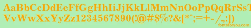 Journalb Font – Orange Fonts on Green Background