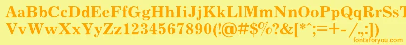 フォントJournalb – オレンジの文字が黄色の背景にあります。