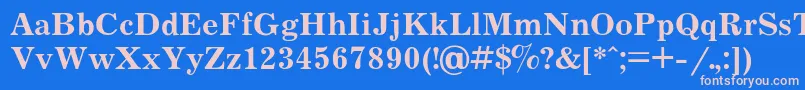 フォントJournalb – ピンクの文字、青い背景