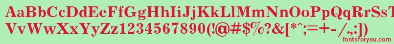 Journalb Font – Red Fonts on Green Background