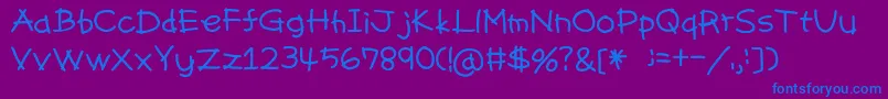 Pencil Font – Blue Fonts on Purple Background