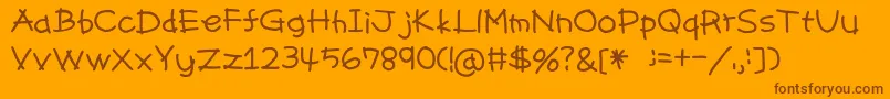 Pencil Font – Brown Fonts on Orange Background