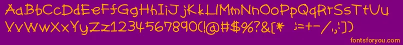 Pencil Font – Orange Fonts on Purple Background