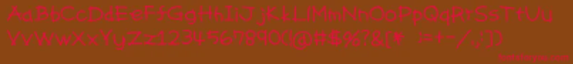 Pencil Font – Red Fonts on Brown Background
