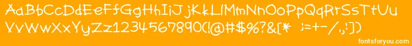 Pencil Font – White Fonts on Orange Background