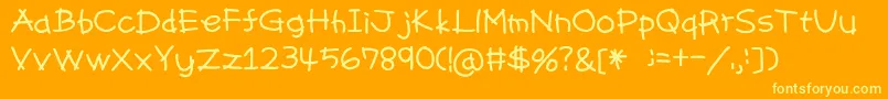 Pencil Font – Yellow Fonts on Orange Background