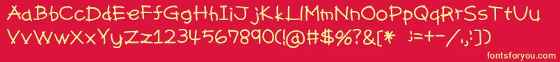 Pencil Font – Yellow Fonts on Red Background