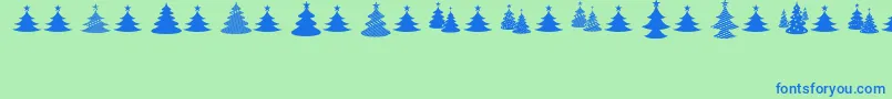 フォントChristmasI – 青い文字は緑の背景です。