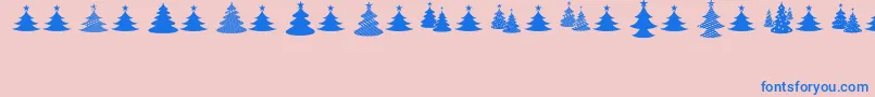 ChristmasI Font – Blue Fonts on Pink Background