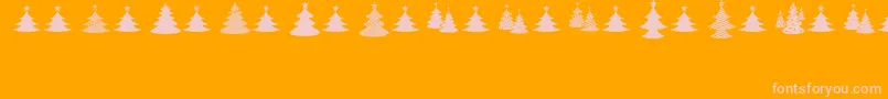 ChristmasI Font – Pink Fonts on Orange Background