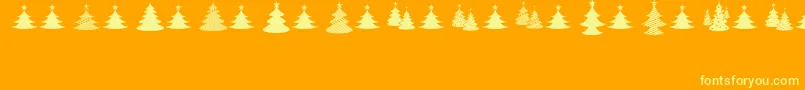 ChristmasI-Schriftart – Gelbe Schriften auf orangefarbenem Hintergrund