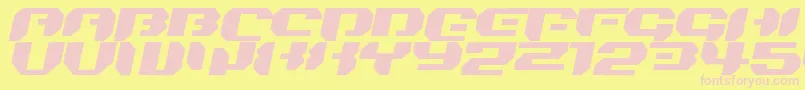 Bionickidsimpleslanted-fontti – vaaleanpunaiset fontit keltaisella taustalla