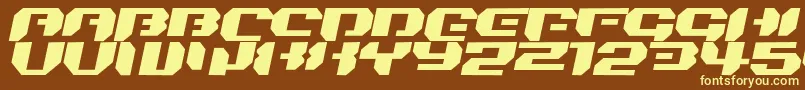 Шрифт Bionickidsimpleslanted – жёлтые шрифты на коричневом фоне