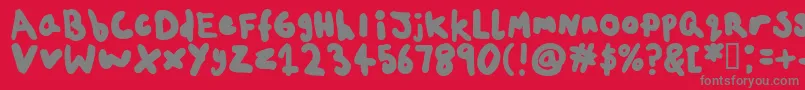 フォントChildsplayAgeten – 赤い背景に灰色の文字