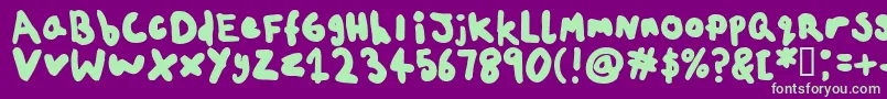 ChildsplayAgeten Font – Green Fonts on Purple Background