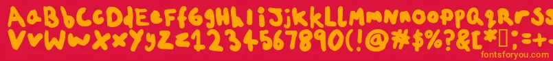 ChildsplayAgeten Font – Orange Fonts on Red Background