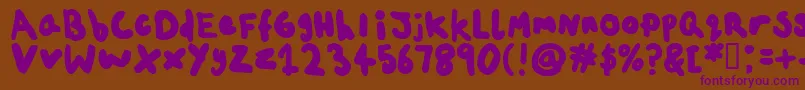 ChildsplayAgeten Font – Purple Fonts on Brown Background