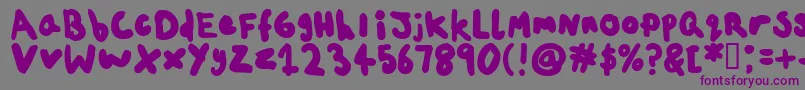 Fonte ChildsplayAgeten – fontes roxas em um fundo cinza