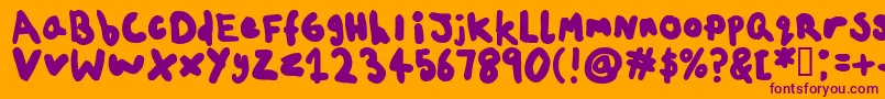 ChildsplayAgeten Font – Purple Fonts on Orange Background