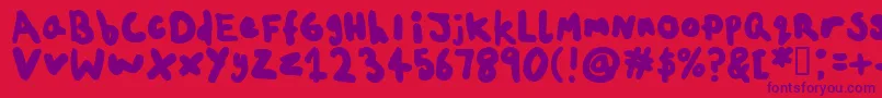 ChildsplayAgeten Font – Purple Fonts on Red Background