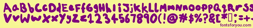 ChildsplayAgeten Font – Purple Fonts on Yellow Background