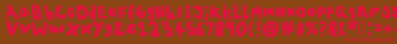 ChildsplayAgeten Font – Red Fonts on Brown Background
