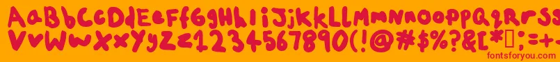 ChildsplayAgeten-fontti – punaiset fontit oranssilla taustalla