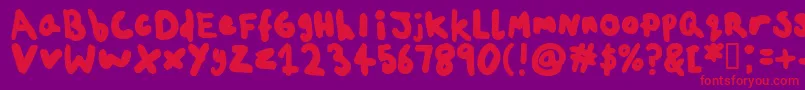 ChildsplayAgeten-Schriftart – Rote Schriften auf violettem Hintergrund