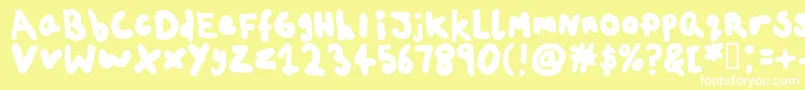 ChildsplayAgeten Font – White Fonts on Yellow Background