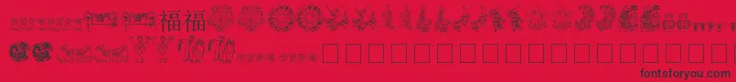Chinesenewyearbytom Font – Black Fonts on Red Background