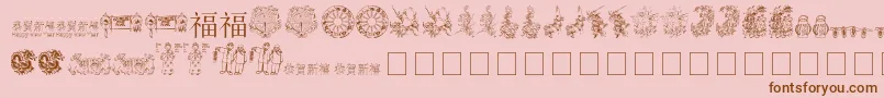 Подробнее о шрифте Chinesenewyearbytom Шрифт Chinesenewyearbytom – коричневые шрифты на розовом фоне