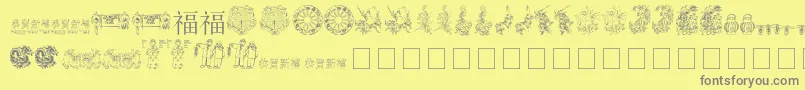 Fonte Chinesenewyearbytom – fontes cinzas em um fundo amarelo