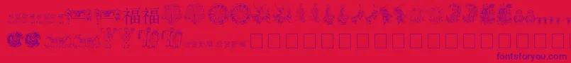 Chinesenewyearbytom Font – Purple Fonts on Red Background