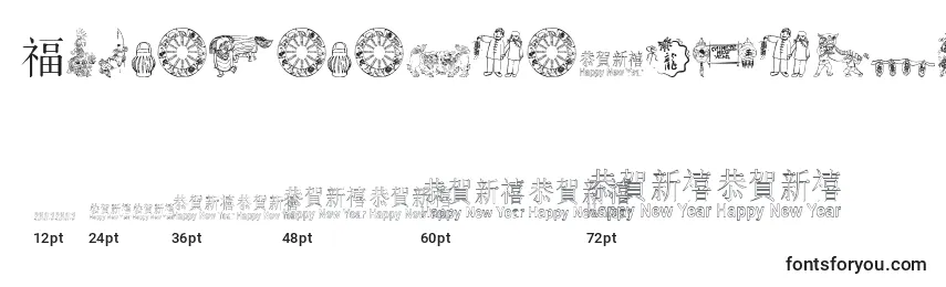 Größen der Schriftart Chinesenewyearbytom