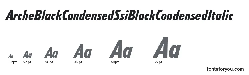 Размеры шрифта ArcheBlackCondensedSsiBlackCondensedItalic