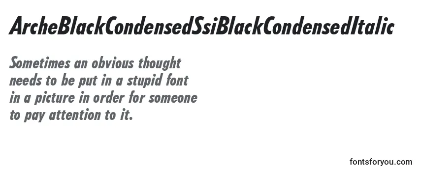 Review of the ArcheBlackCondensedSsiBlackCondensedItalic Font