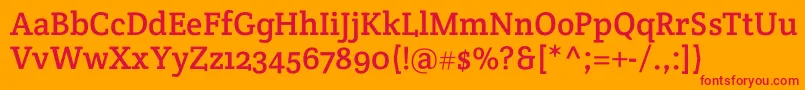 フォントCreteroundRegular – オレンジの背景に赤い文字