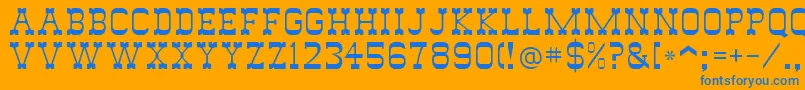 SlimmerPickensSsi Font – Blue Fonts on Orange Background