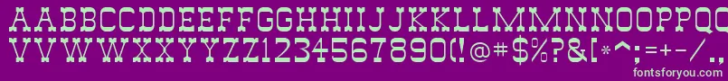 SlimmerPickensSsi Font – Green Fonts on Purple Background