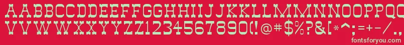 SlimmerPickensSsi Font – Green Fonts on Red Background