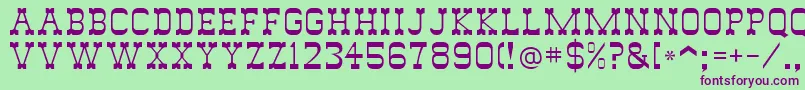 SlimmerPickensSsi Font – Purple Fonts on Green Background