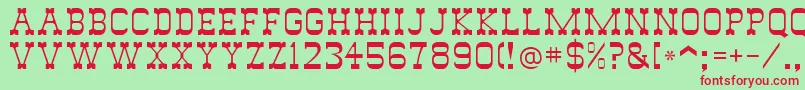 SlimmerPickensSsi Font – Red Fonts on Green Background