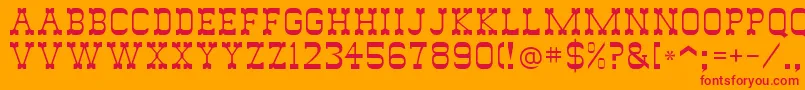 SlimmerPickensSsi Font – Red Fonts on Orange Background