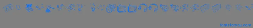 フォントOldNNewMedia – 灰色の背景に青い文字
