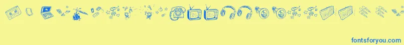 OldNNewMedia Font – Blue Fonts on Yellow Background